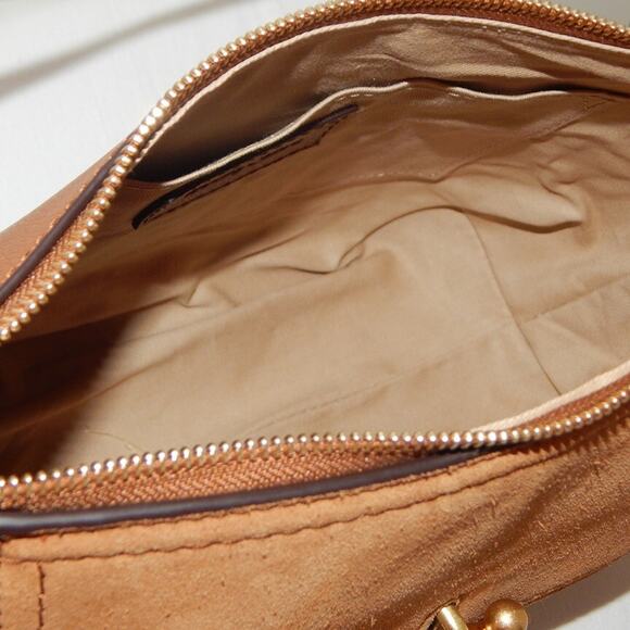 See By Chloe Joan Leather Suede Flap Top Zip Caramel Shoulder Bag Authentic NWT - Picture 15 of 16